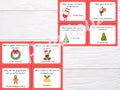 Christmas lunch box joke cards for kids, printable joke cards