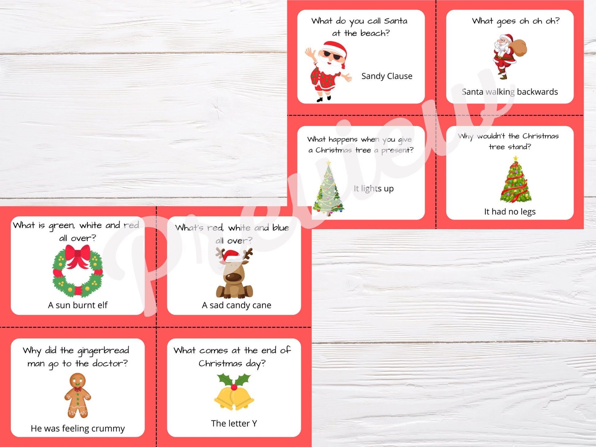 Christmas lunch box joke cards for kids, printable joke cards