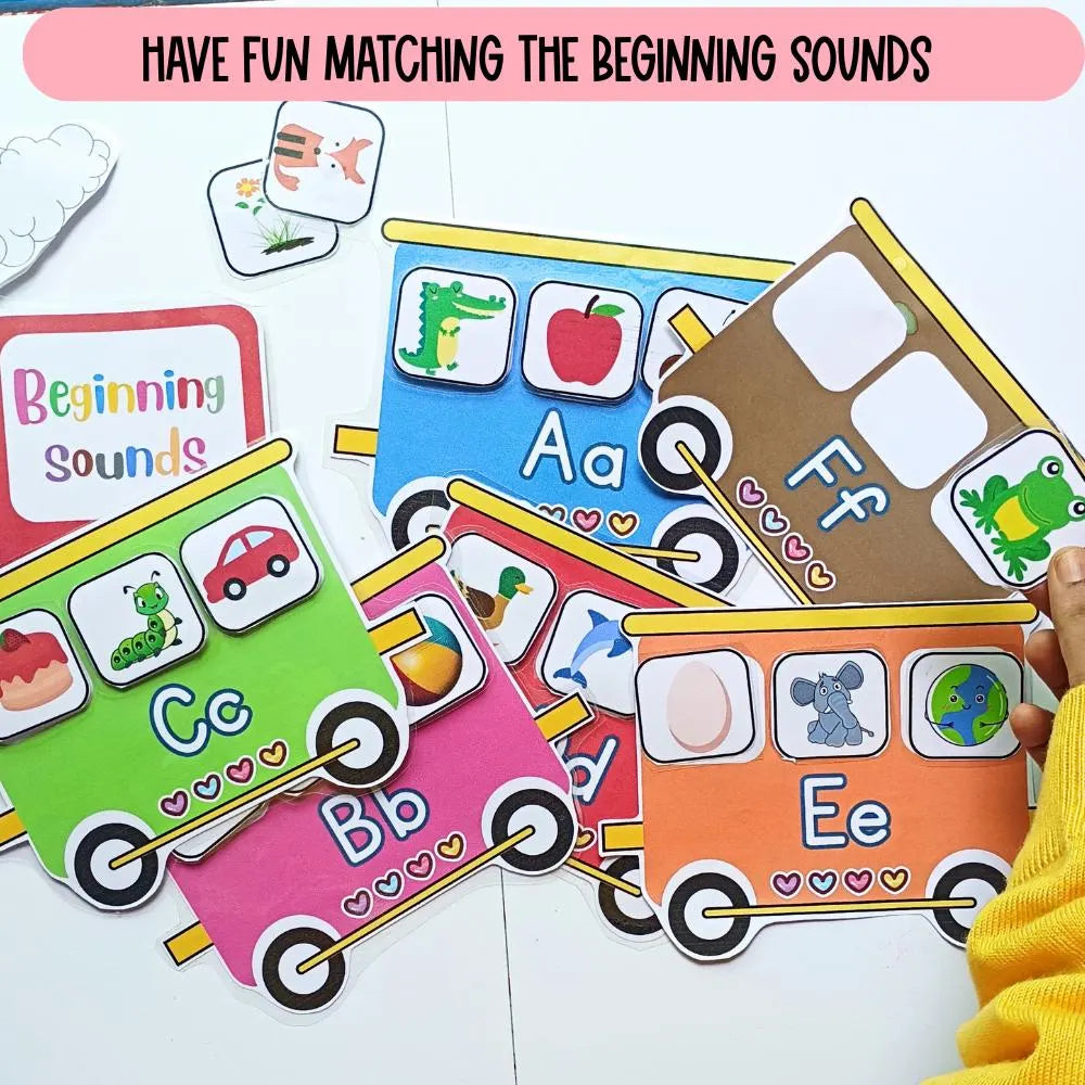 Beginning sounds activity, Preschool curriculum, Interactive wall poster for preschool, homeschool , kindergarten, toddler matching activity