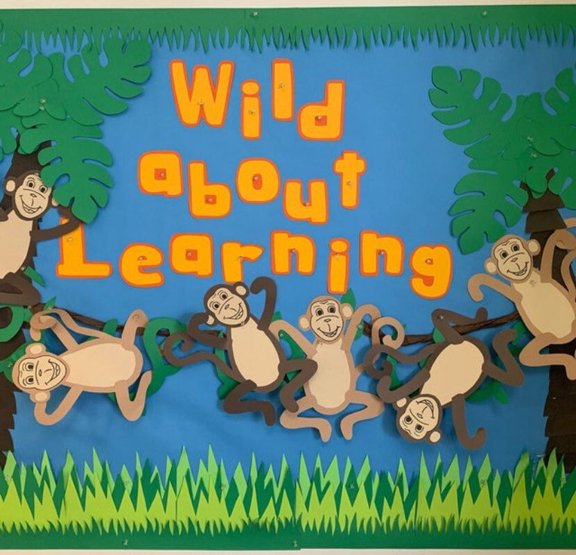 Teachers School Back to School/Summer Bulletin Board For Preschool Classrooms/Cutouts/Wild about School/Summer"/Decorations