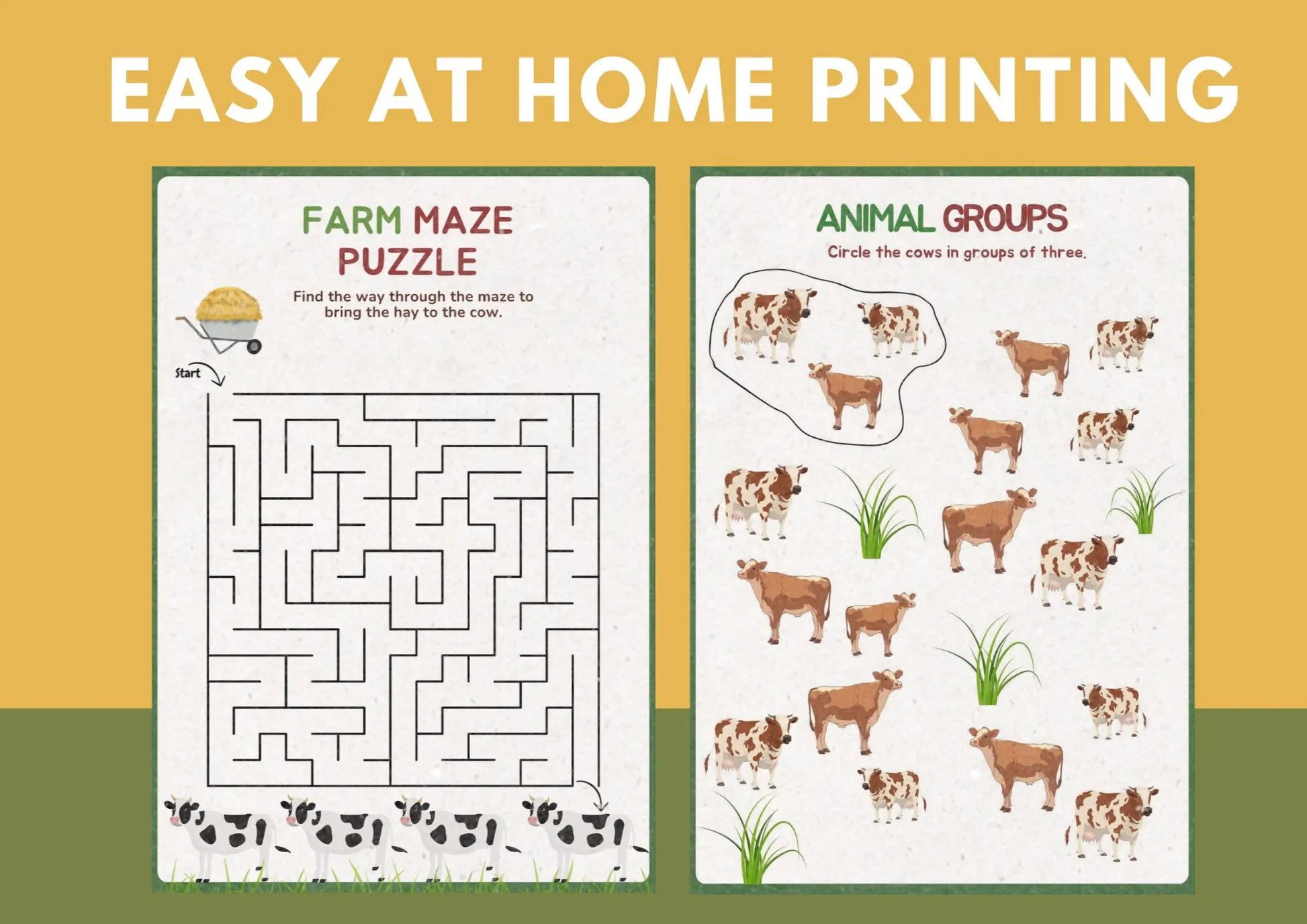 Farm Theme Worksheets for Preschool & Kindergarten – Printable Farm Animal Activities