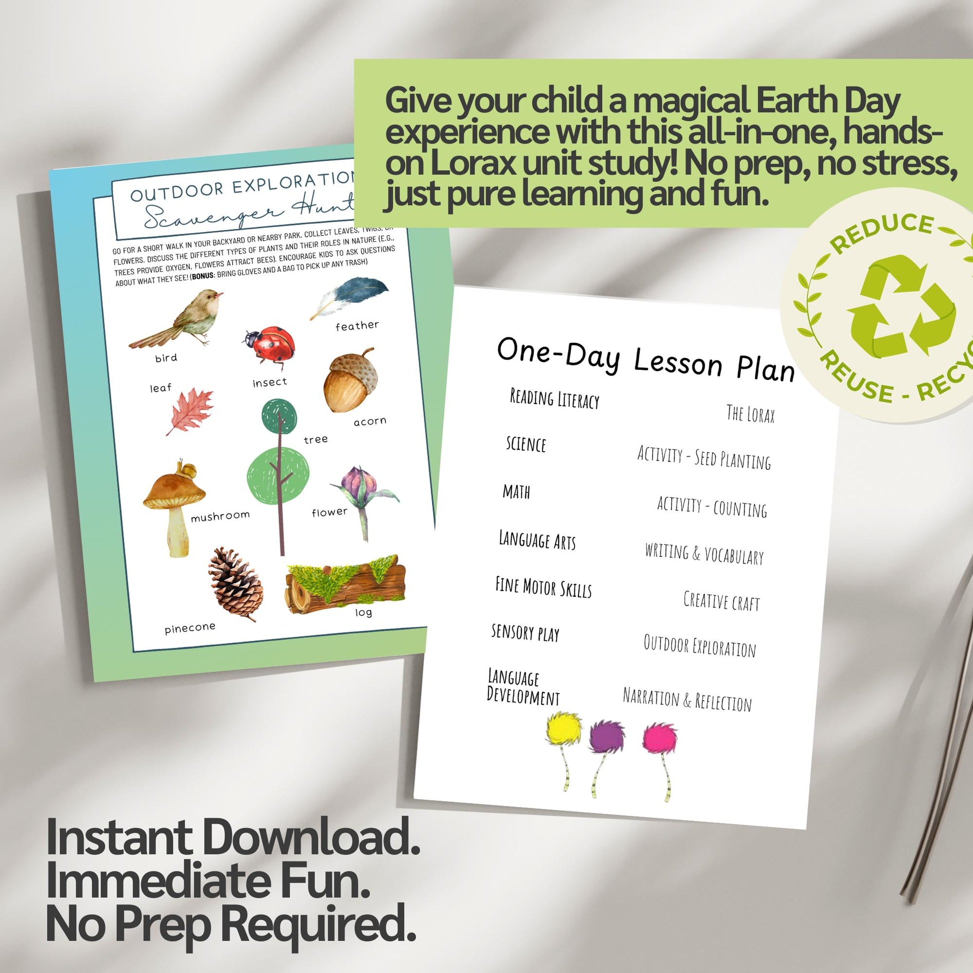 Lorax Science Unit Study + Earth Day Science Preschool Curriculum Morning Basket Homeschool Resources Homeschooling Kindergarten Montessori