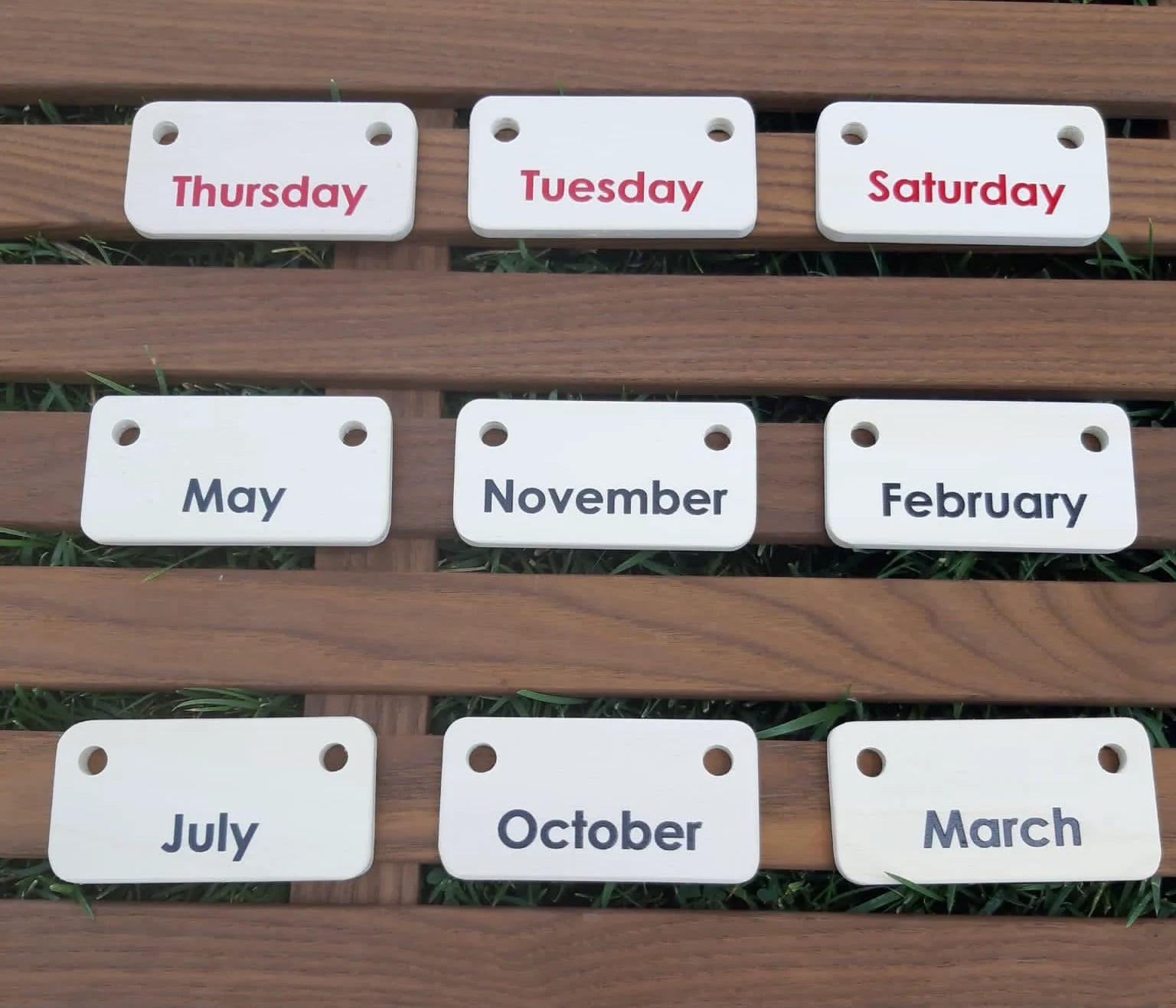 Wooden Calendar / English Calendar