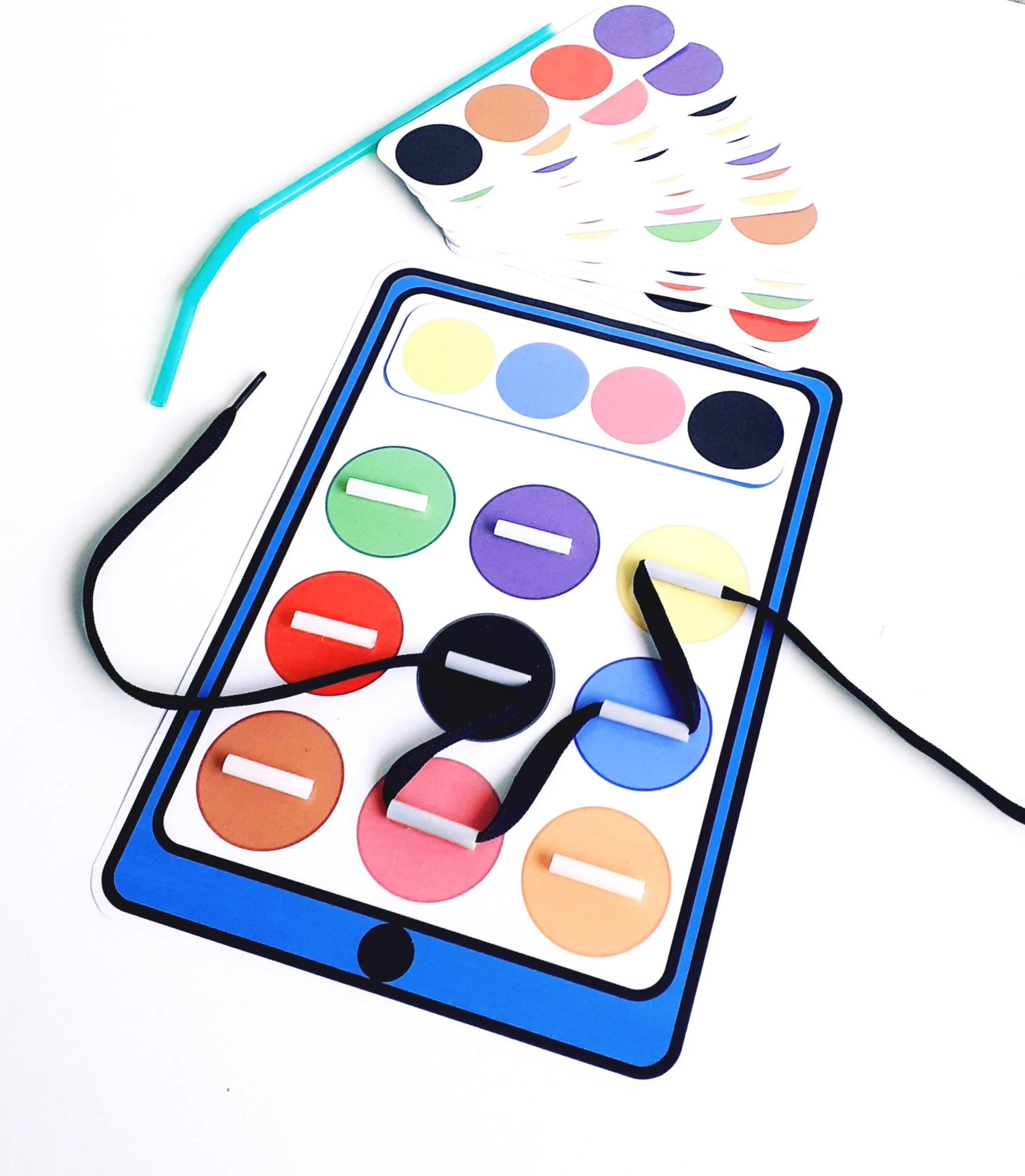 Color Treading Pattern , Fine Motor Skills, Color Matching Game.