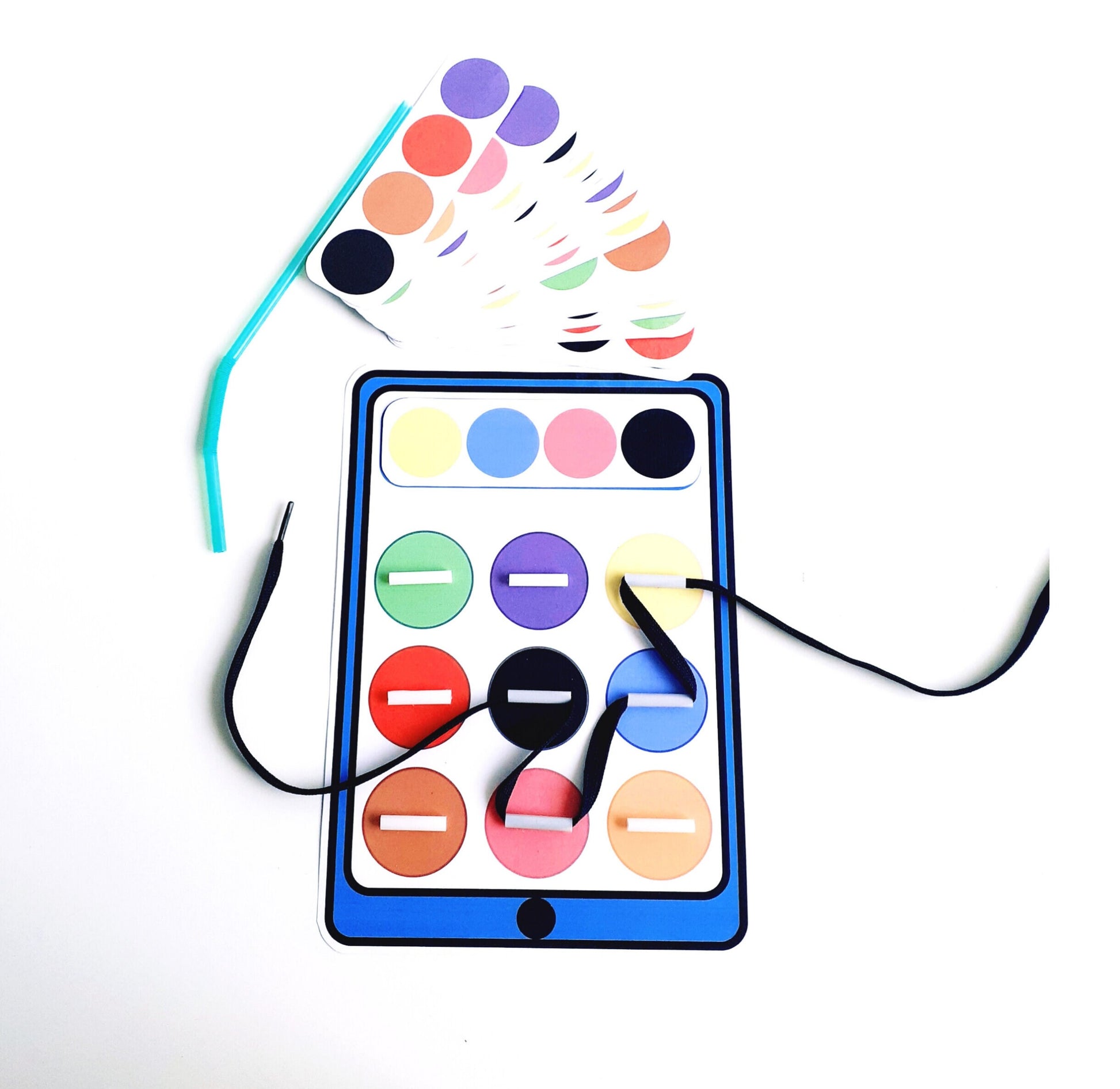 Color Treading Pattern , Fine Motor Skills, Color Matching Game.