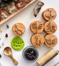 BUGS Cherry wood play dough STAMP SET Chunky playdough kids toddlers nature toy kit stampers homeschool lesson bee spring lifecycle insect