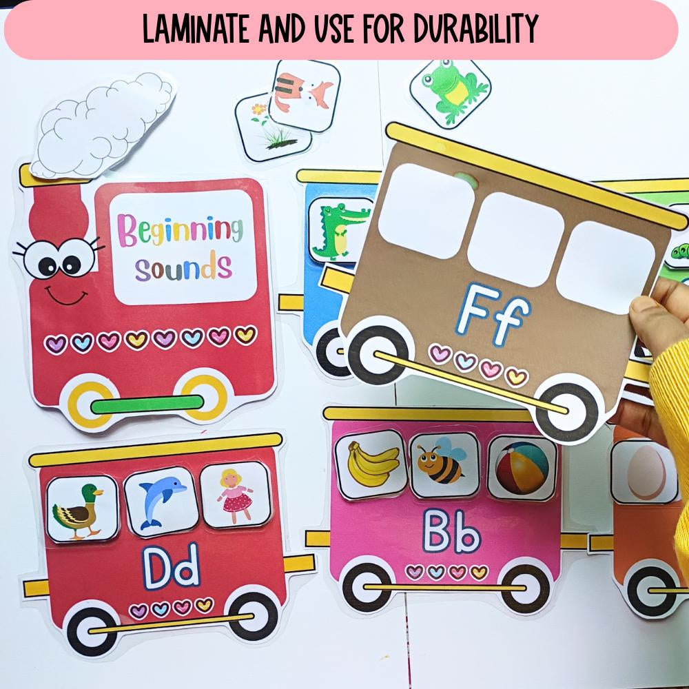 Beginning sounds activity, Preschool curriculum, Interactive wall poster for preschool, homeschool , kindergarten, toddler matching activity