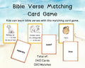 Bible Verse Matching Card Game, Kids Bible Verses Activity, VBS Printables, Sunday School Bible Verse Learning, Kids Bible Games