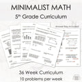 Fifth Grade Minimalist Math Homeschool Curriculum