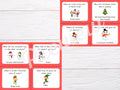 Christmas lunch box joke cards for kids, printable joke cards