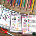 Math Posters with Visual Strategies, Multiplication Steps, Math Classroom Decor, Number Charts, Math Printable Classroom, Homeschool Math