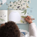 Children's desk pad dinosaur world map; washable