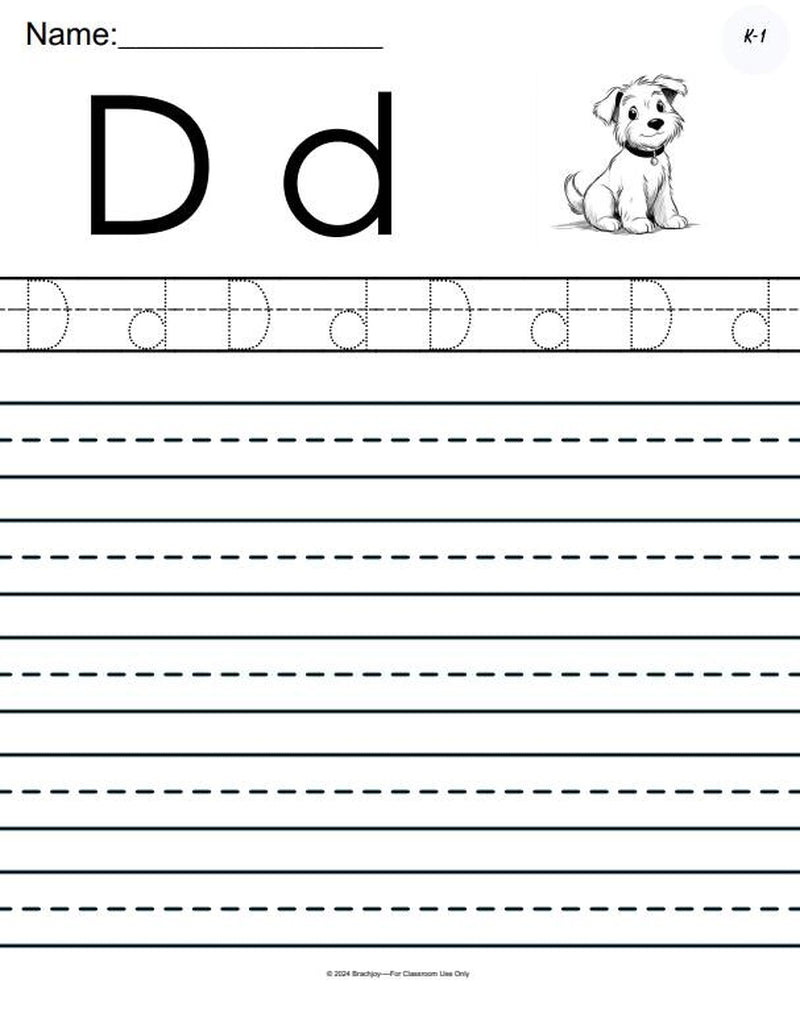 Pre-K Kindergarten 1st Grade Alphabet Tracing Worksheets | 26 Pge PDF Workbook |Uppercase Lowercase Letter Practice | Handwriting Activities