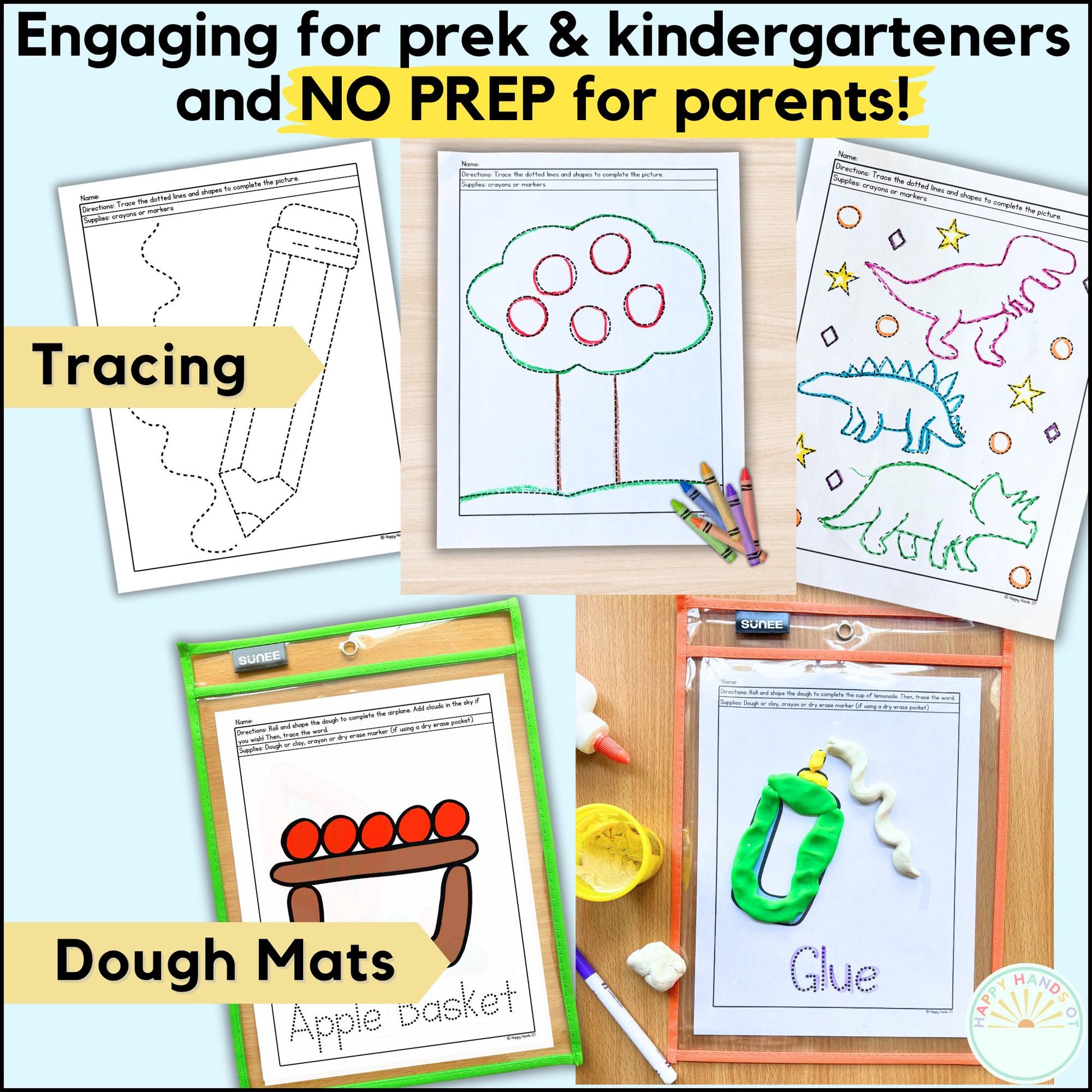 August Back to School Occupational Therapy Preschool Fine Motor Skills: OT Preschool Tracing, Scissor Skill, & Counting Worksheets For Kids