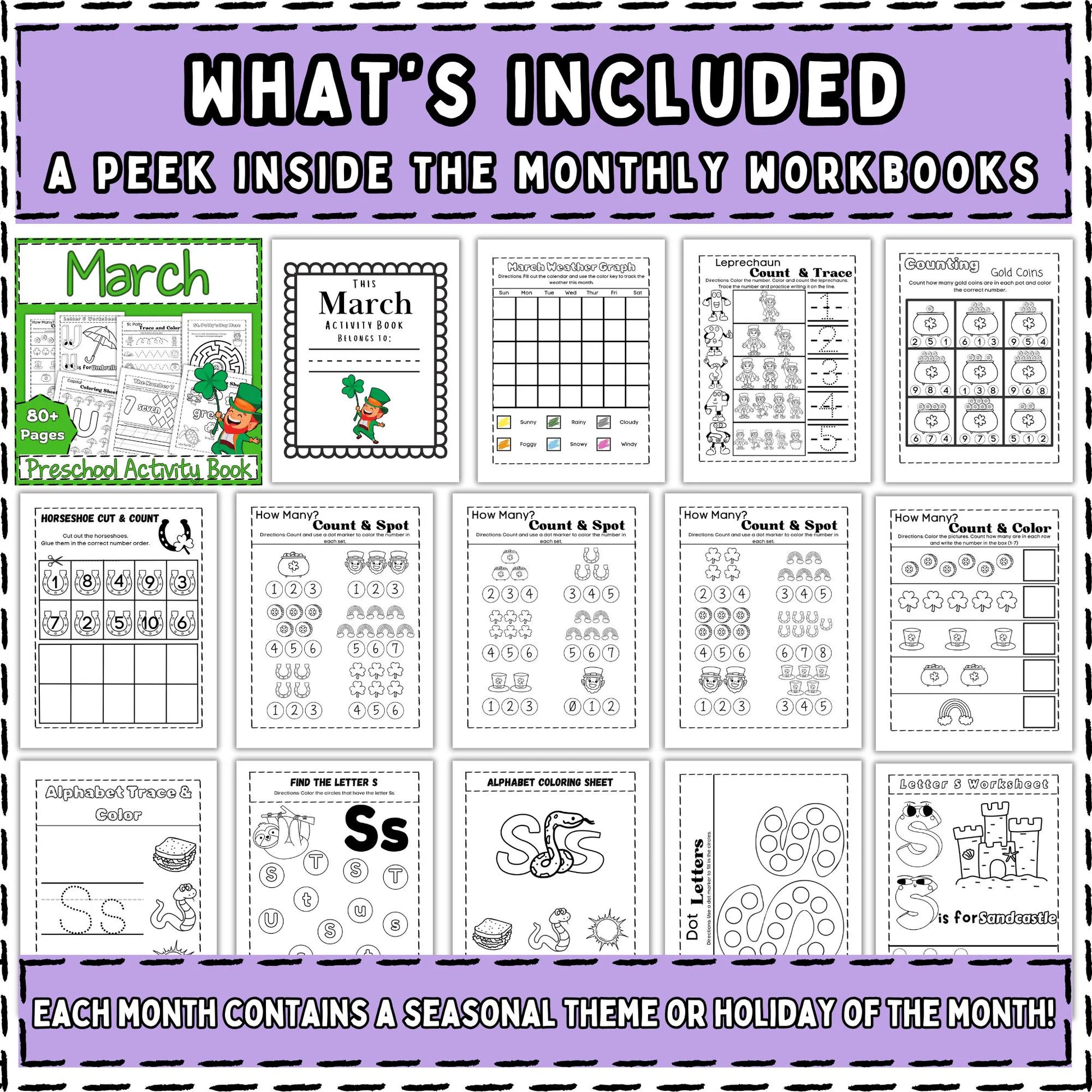 Full Year Preschool Activity Workbooks Age 3-5, Preschool Curriculum, Preschool Worksheets, Homeschool Preschool, Learning, Pre-K Activities