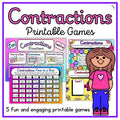 Printable Contraction Games for Elementary: Engaging Practice for School & Homeschool Learning
