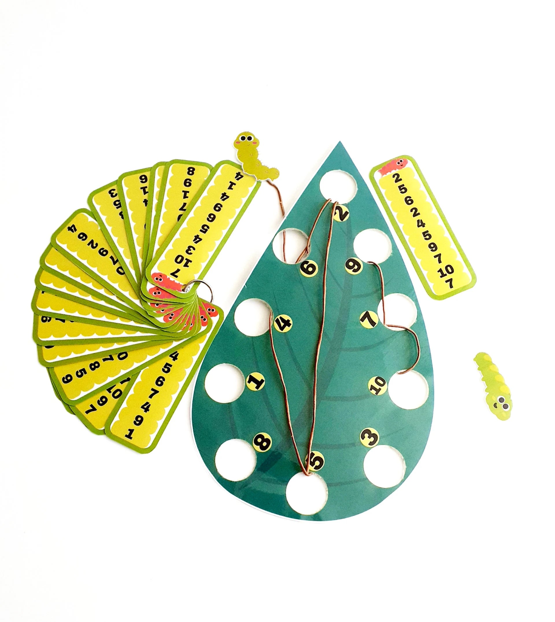 Caterpillar Treading Pattern , Fine Motor Skills, Learn numbers, Treading Game, Busy Book, Rainbow Matching, Preschool Math, Toys and Game