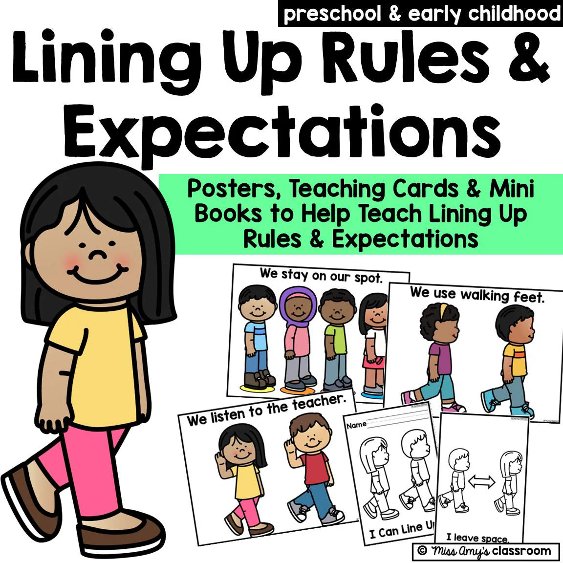 Preschool Classroom Rules Bundle | Posters, Mini Books & Behavior Expectations | Back to School Printables