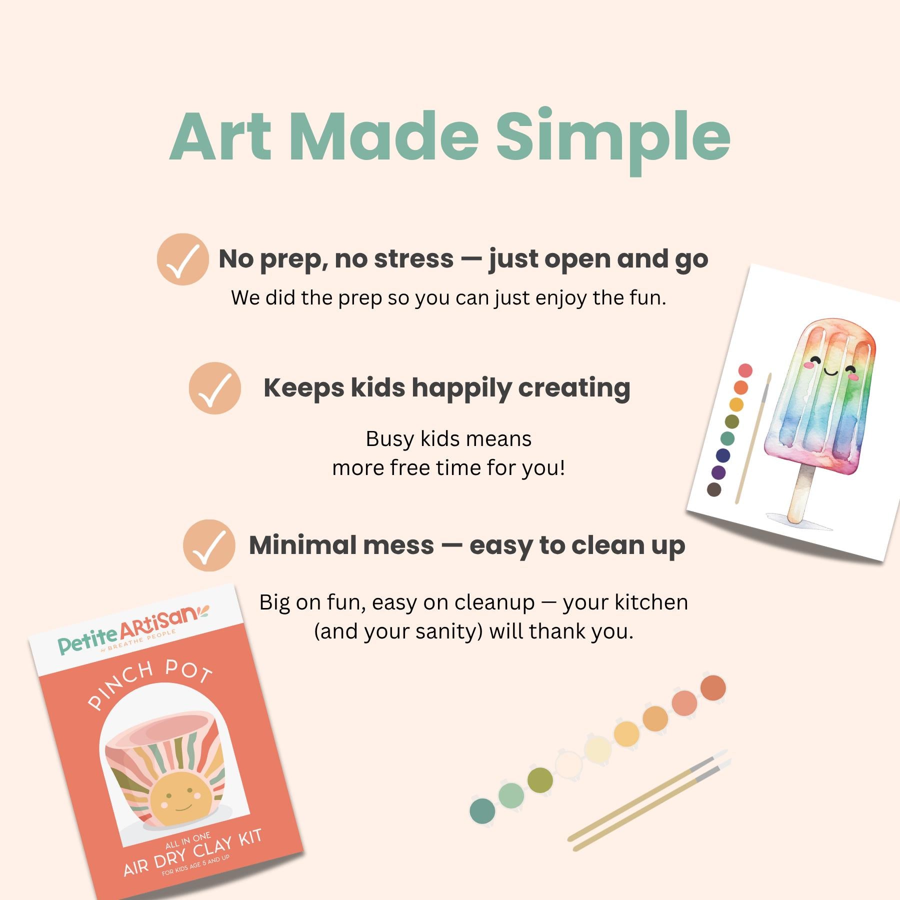 Kids DIY Clay Kit — Make and Paint Your Own Trinket Dishes - Birthday Party Supplies - Fun Summer Activity -  Rainy Day Activity