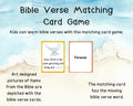 Bible Verse Matching Card Game, Kids Bible Verses Activity, VBS Printables, Sunday School Bible Verse Learning, Kids Bible Games