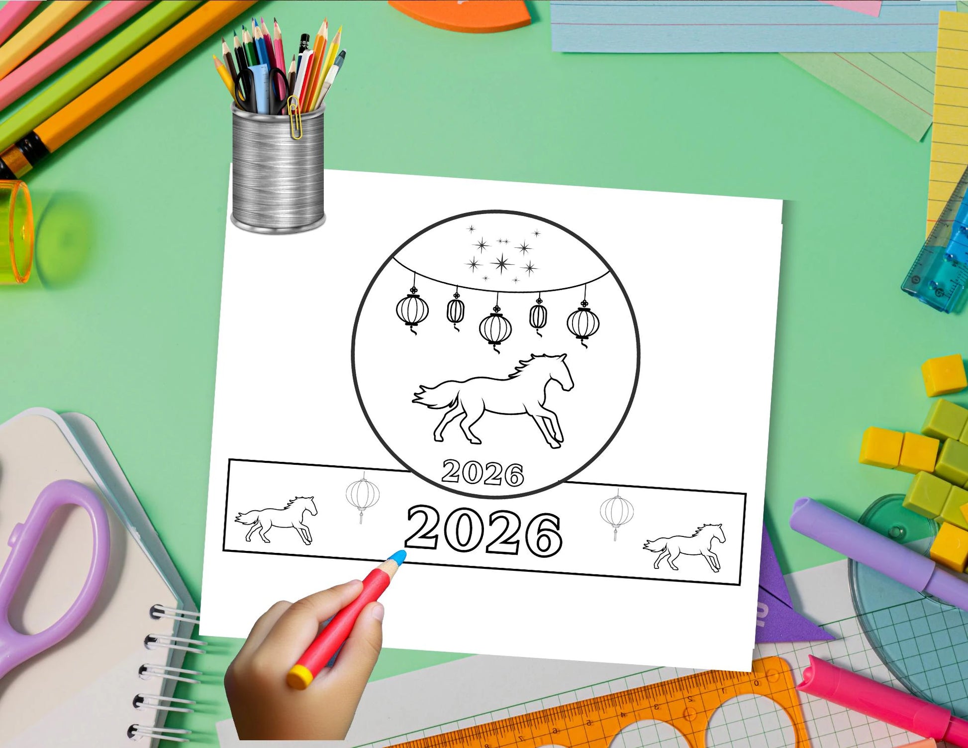 2026 Year of the Horse Lunar New Year Crowns,Printable Craft for Kids,Celebrate the Year of the Horse in 2026 perfect for Lunar New Years