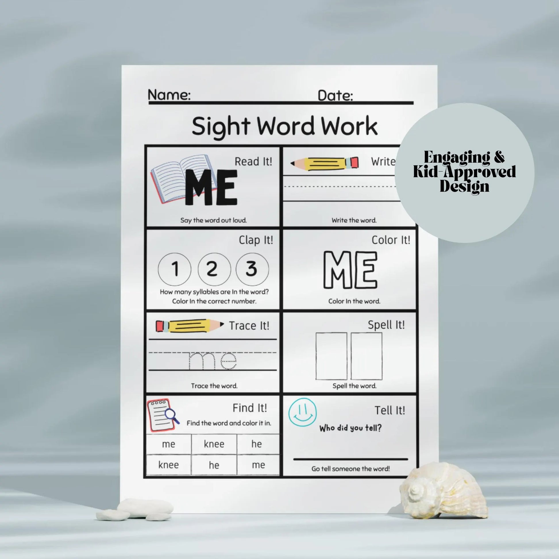 20-Page Sight Word Worksheets for PreK & Kindergarten | Printable Early Reading Practice