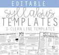 Editable Syllabus Templates for Middle School and High School