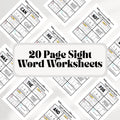 20-Page Sight Word Worksheets for PreK & Kindergarten | Printable Early Reading Practice