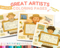Cycle Two Art Printable Great Artists Coloring Pages Tutor Resource