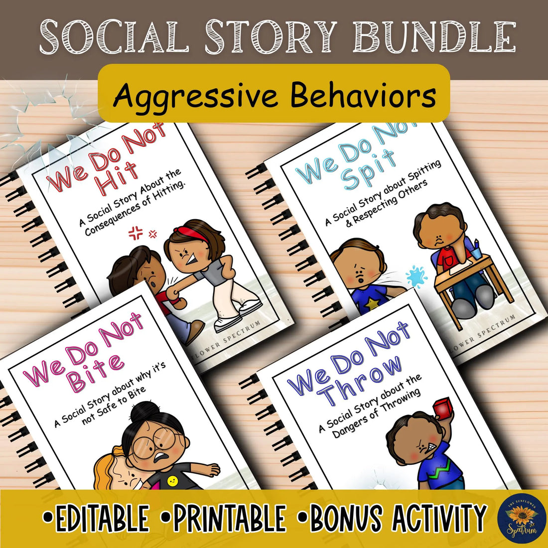Behavior Social Story Collection | No Hitting, Biting, Spitting, Throwing | Social Emotional Learning & Behavior Management