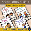 Behavior Social Story Collection | No Hitting, Biting, Spitting, Throwing | Social Emotional Learning & Behavior Management