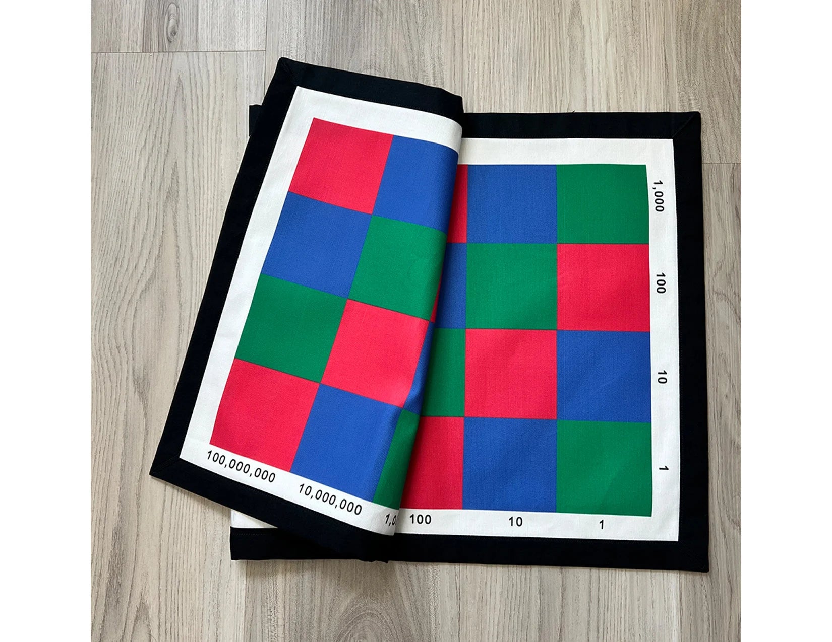 Multiplication Checkerboard Math (Printed), (Cotton Fabric) Montessori Checkerboard Mat, Montessori work mat, Montessori