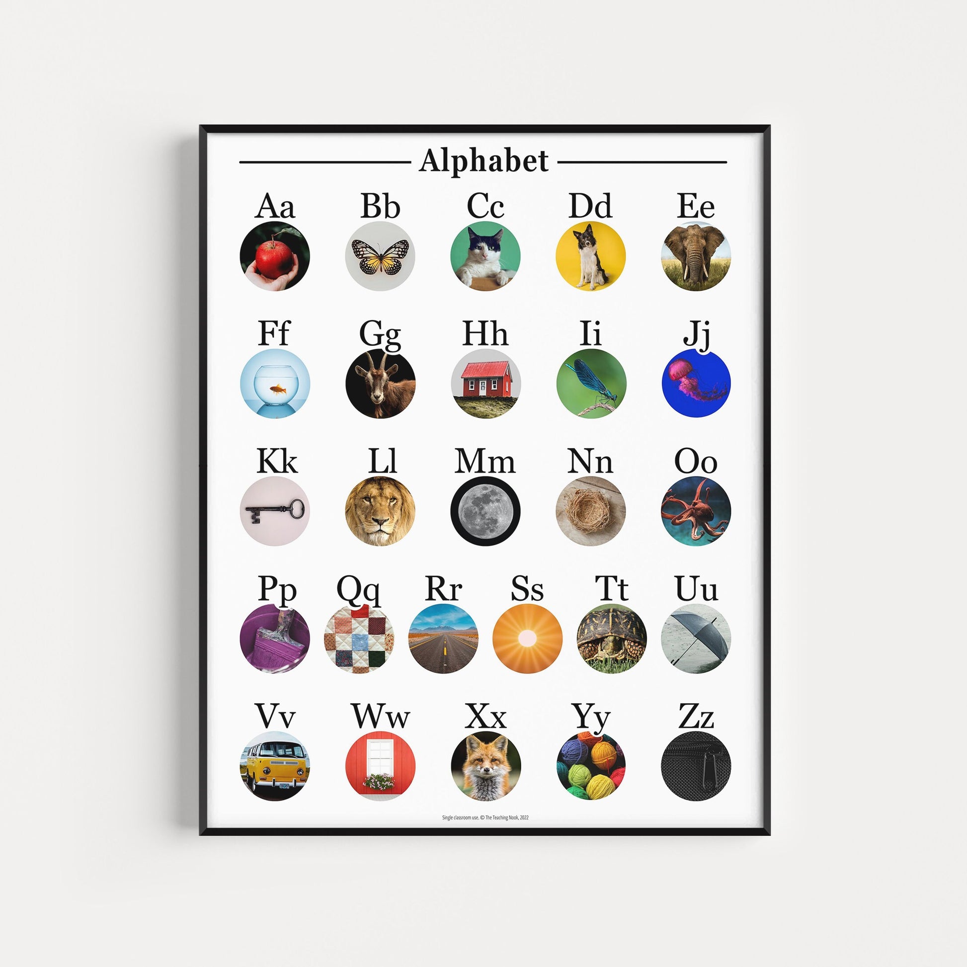 Alphabet Chart Bookface | Montessori Phonics Poster | Educational Resources | Reading | Homeschool & Kid's Room Décor | PDF JPEG | Printable