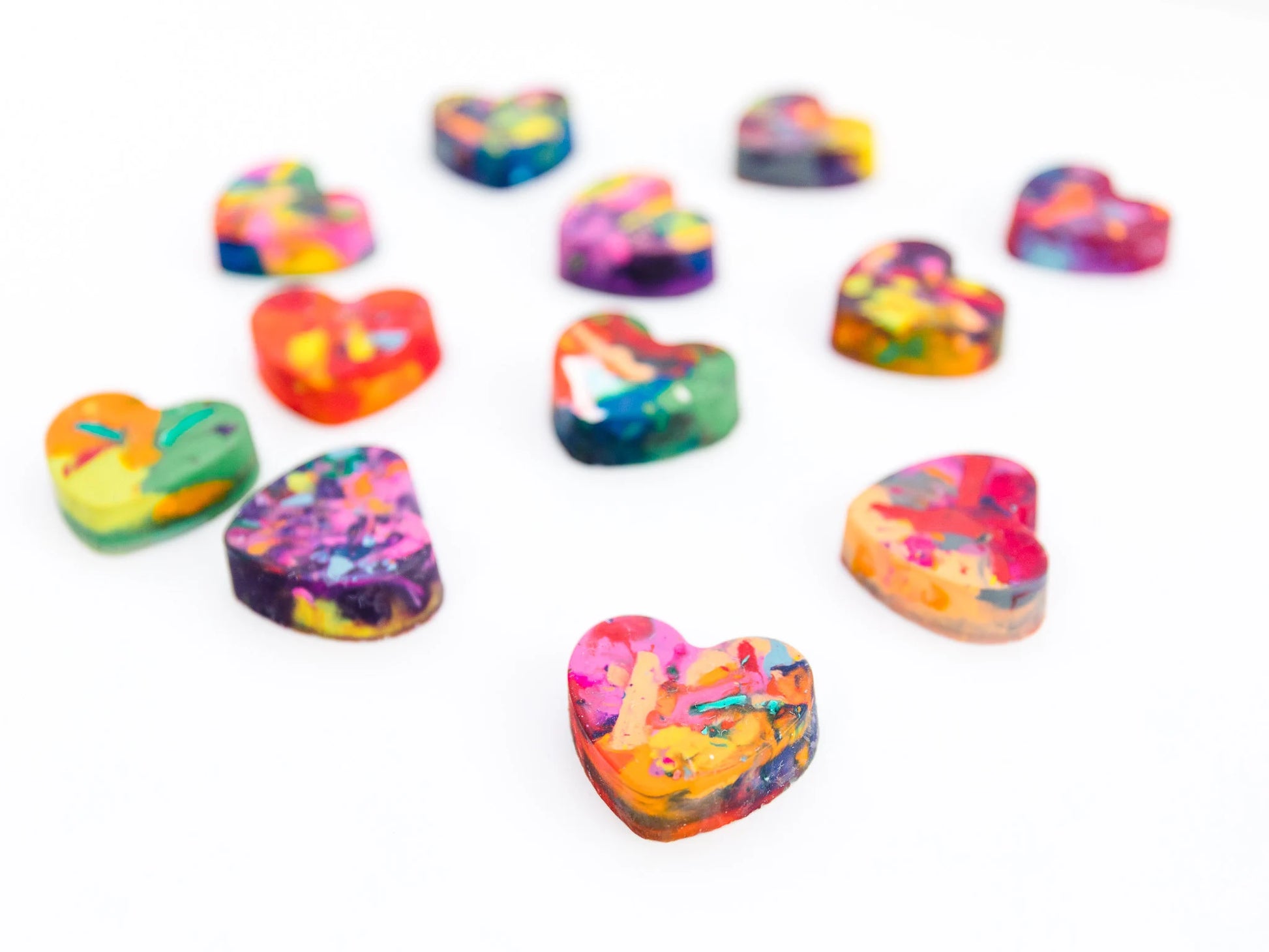 HEART Crayon Party Favor for kids - Mini Heart Original Rainbow Crayon boxed set of 4, Heart Crayon for Kids Party Favors, Summer Craft Toy