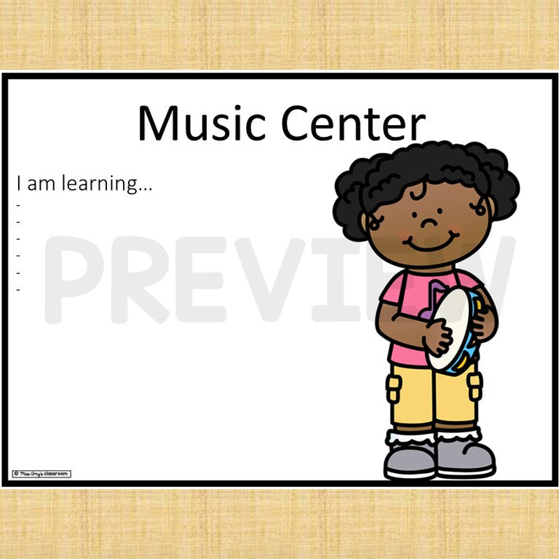 Editable Center Signs With Learning Objectives and Images | Preschool, Pre-K, Kindergarten, Daycare & Early Education Center Signs