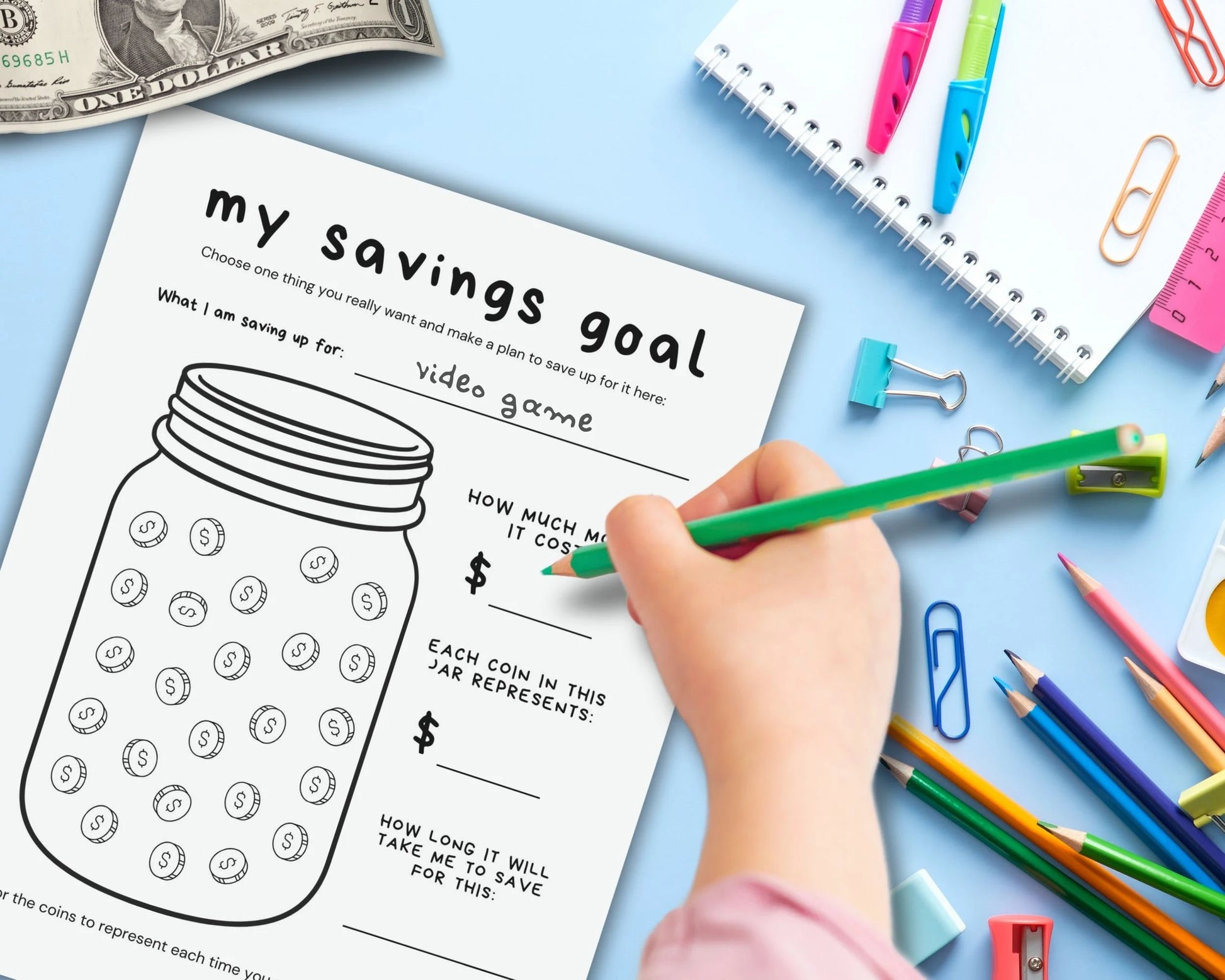 Financial Literacy Workbook for Kids, Teach Learn About Money Printable Activities for Kids, Classroom Money Activity, Allowance Tracker Kid
