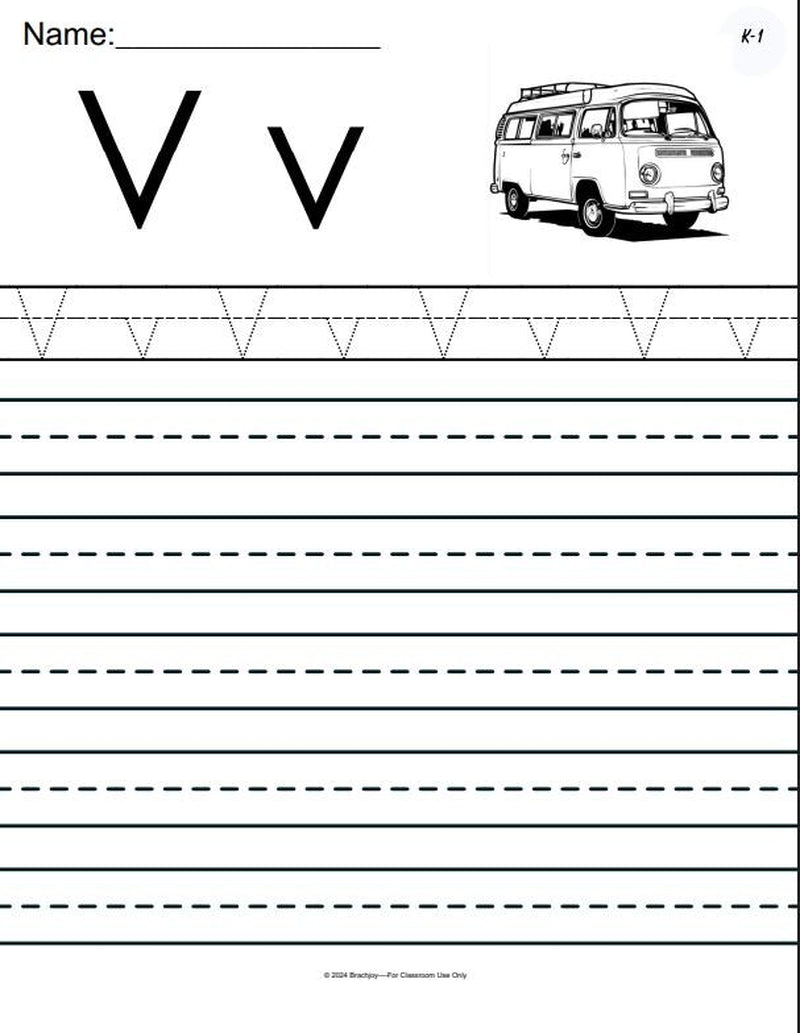 Pre-K Kindergarten 1st Grade Alphabet Tracing Worksheets | 26 Pge PDF Workbook |Uppercase Lowercase Letter Practice | Handwriting Activities
