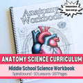 PRINTED Anatomy Workbook for Christian Homeschool Middle School Science Resource Guide for Challenge A and Classical Homeschooler Human Body