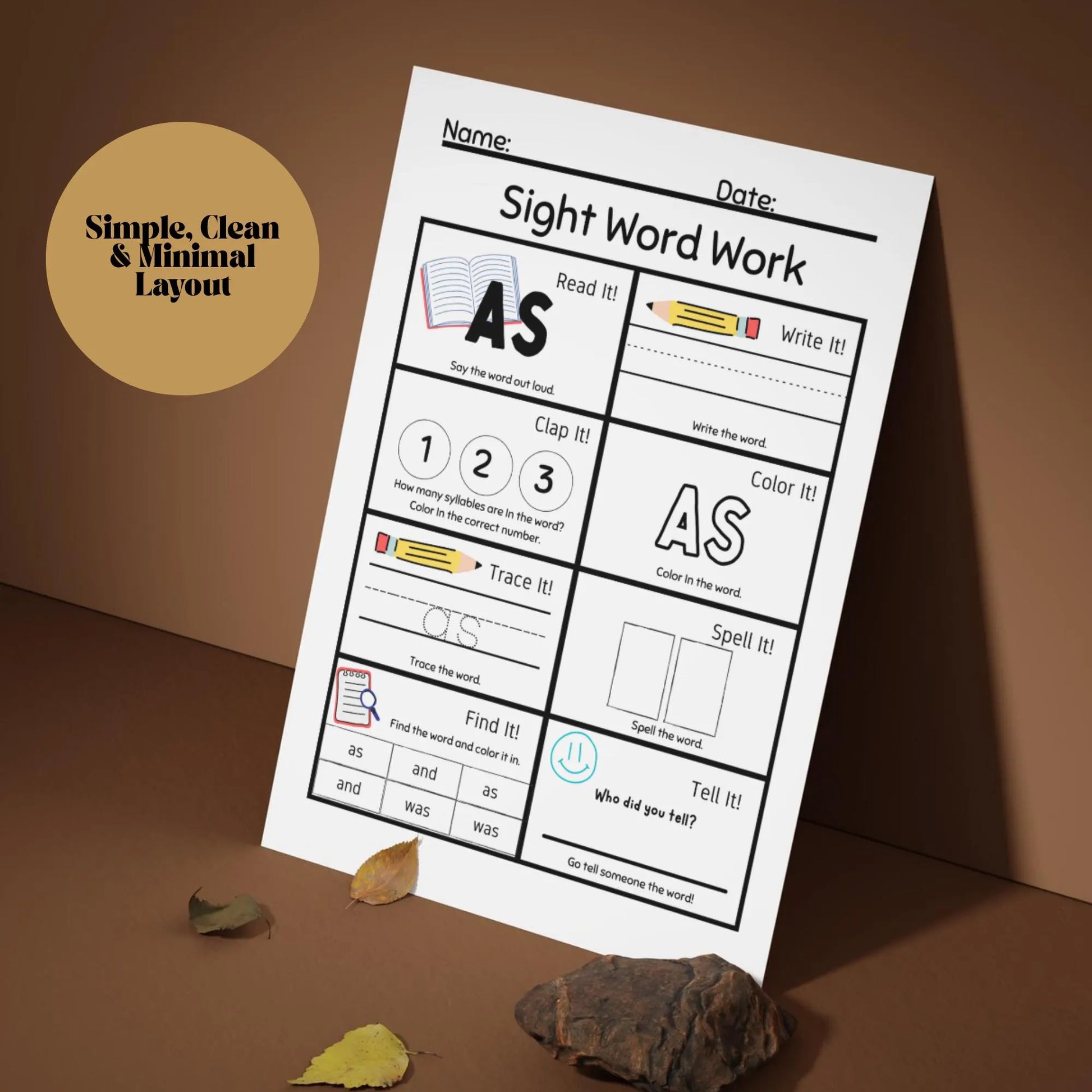 20-Page Sight Word Worksheets for PreK & Kindergarten | Printable Early Reading Practice