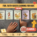 Bible Verse Memory Cards for Kids – 100 Printable Scripture Cards with Illustrations | Christian Learning Activity | Sunday School