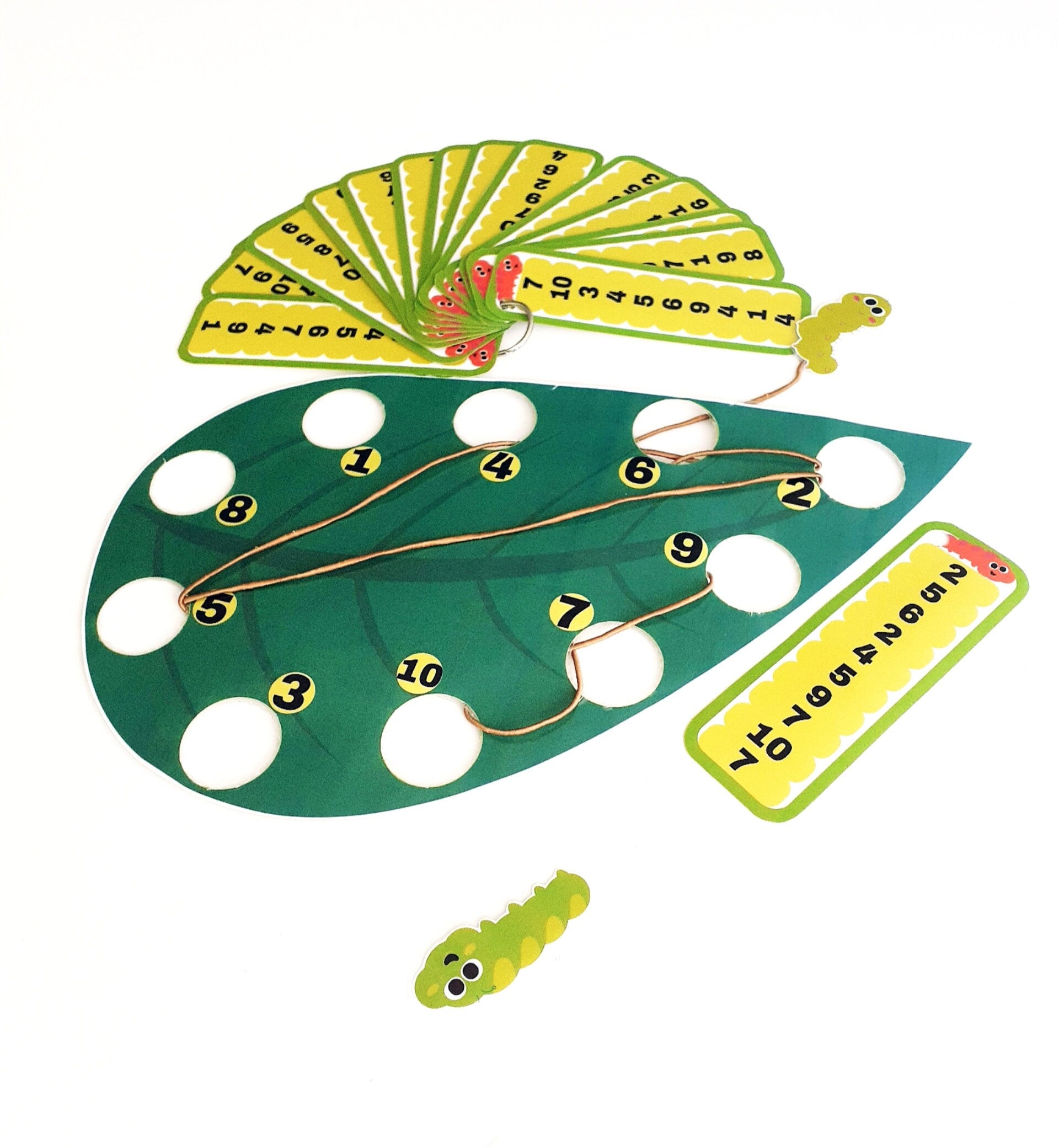Caterpillar Treading Pattern , Fine Motor Skills, Learn numbers, Treading Game, Busy Book, Rainbow Matching, Preschool Math, Toys and Game