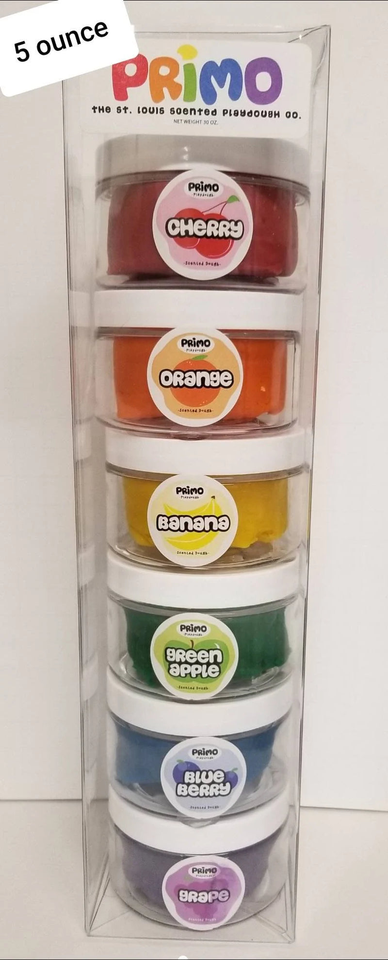 Rainbow 6-Pack Scented Playdough With Fruit Scents - Play Dough, Play Doh, Non-Toxic, Kids Childrens Birthday Party Favors, Primo, Kid Toy