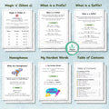 Printable Spelling Workbook for Kids | Vowels Consonants, Sight Words, Rhyming Words, Homophones | Spelling Guide | Homeschool & Classroom