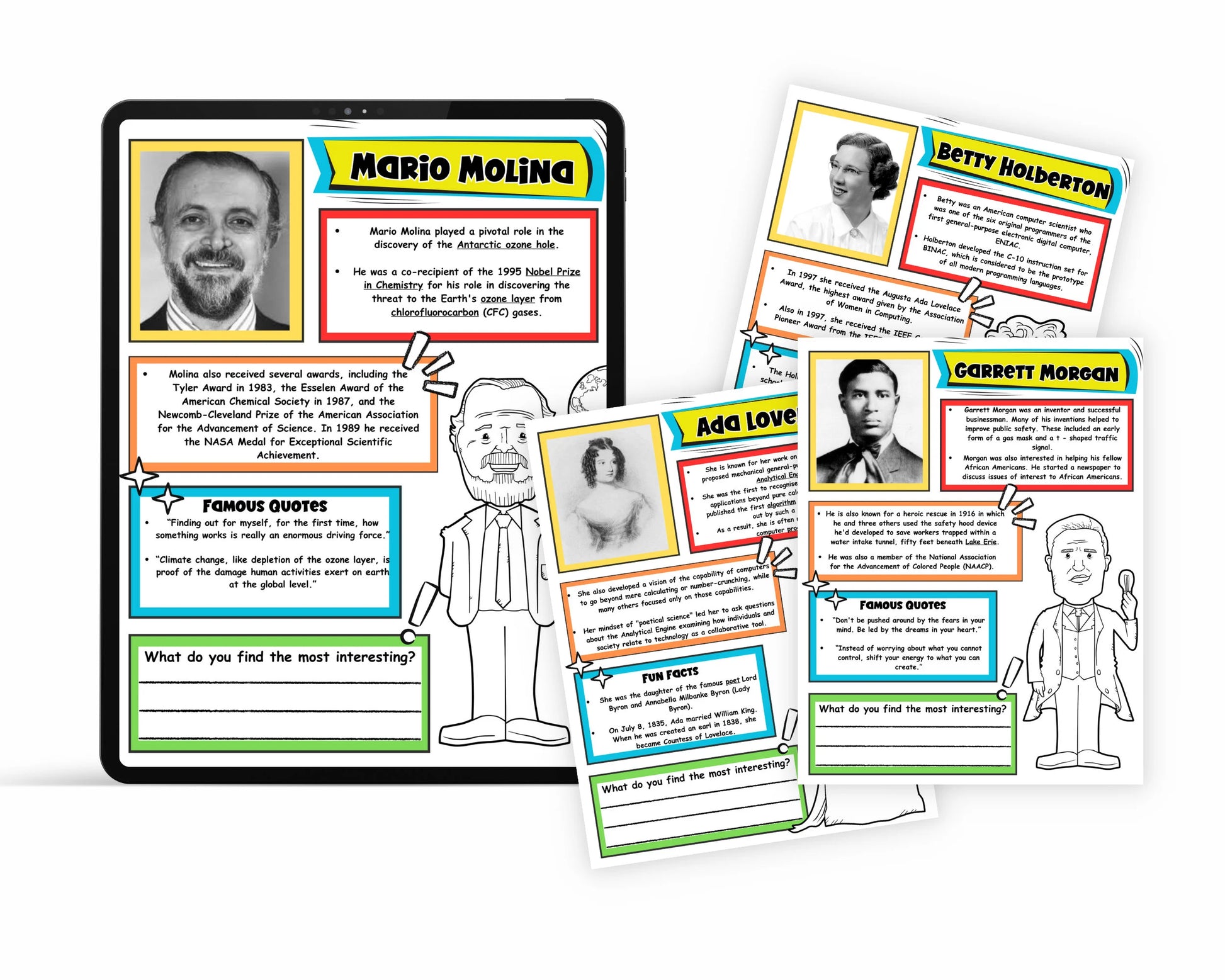 Famous Scientist And Inventors Interactive Unit Study WorkSheets,  Science And Stem Printable For HomeSchool Or Classroom, Science For Kids