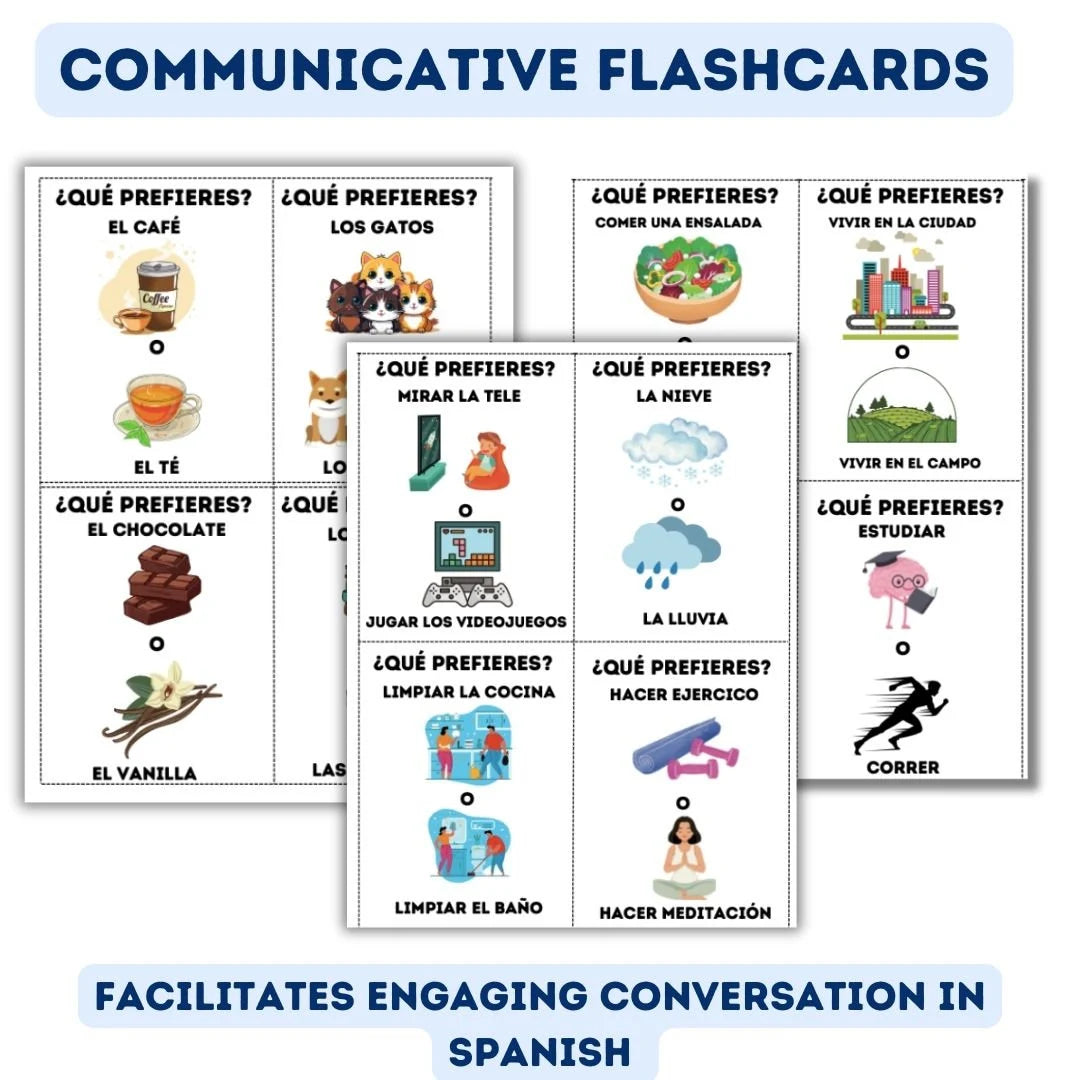 Spanish Conversational Card Game-  Sentence Builder Activity for Learning  and Practicing Asking and Responding to Questions in Spanish