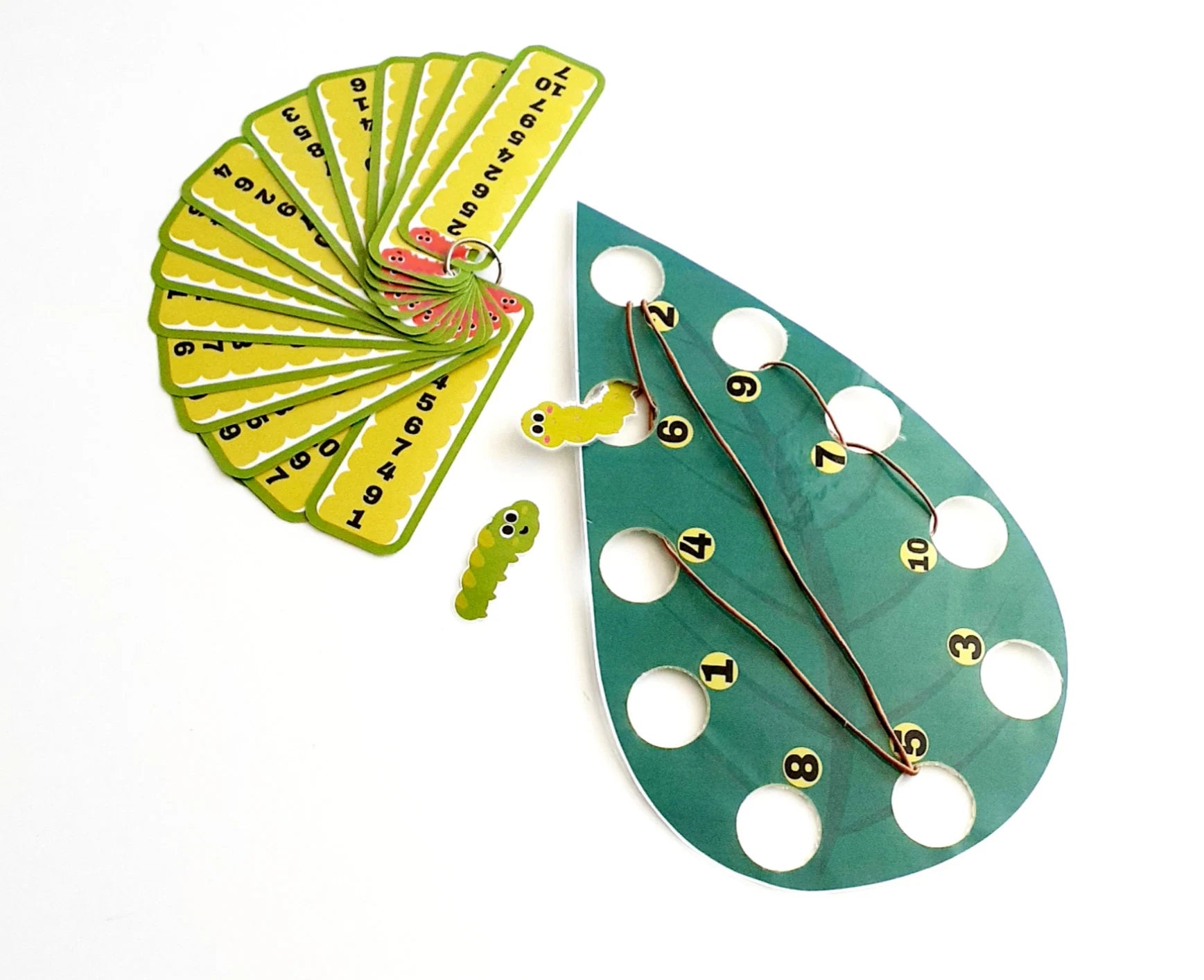 Caterpillar Treading Pattern , Fine Motor Skills, Learn numbers, Treading Game, Busy Book, Rainbow Matching, Preschool Math, Toys and Game