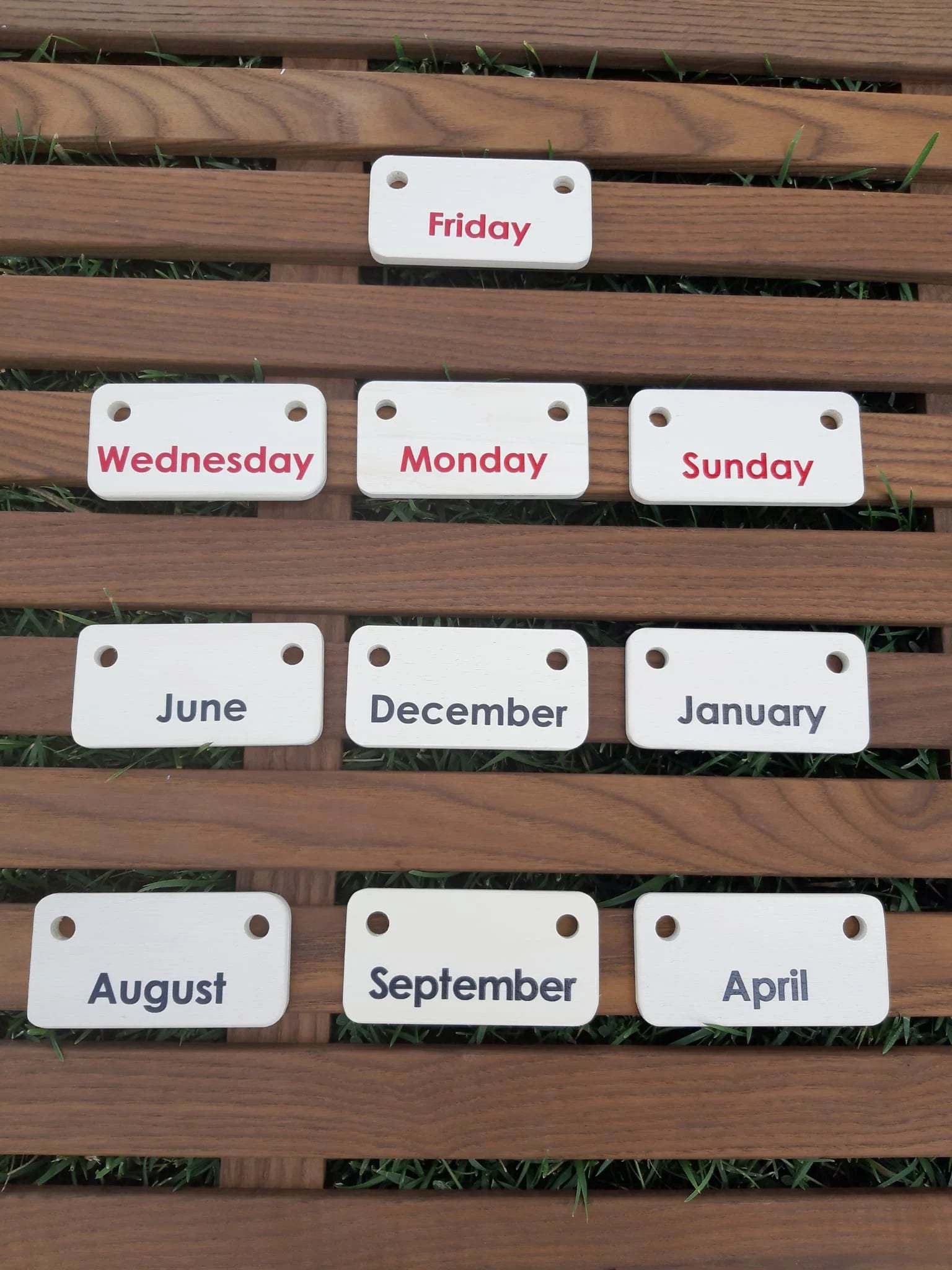 Wooden Calendar / English Calendar