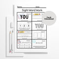 20-Page Sight Word Worksheets for PreK & Kindergarten | Printable Early Reading Practice