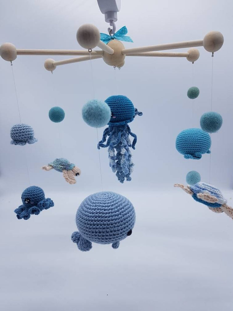 Mobile for baby turtle and octopus