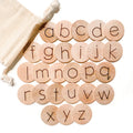 Moveable Alphabet / Wood Alphabet Discs / Lowercase Alphabet Coins / Alphabet Flashcards / Homeschool Learning Materials / Kindergarten Prek